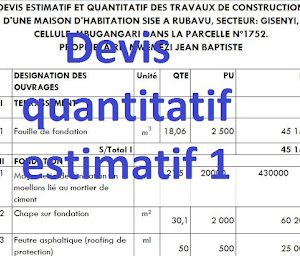 Prestation d’étude de faisabilité devis estimatif de toiture / m2