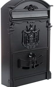 HZPXSB Boîte aux Lettres de courrier sécurisée verrouillable en Aluminium Noir Robuste boîte aux Lettres (Color : Black)
