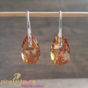 Gouttes de soleil en argent rhodié et cristaux de SPARK