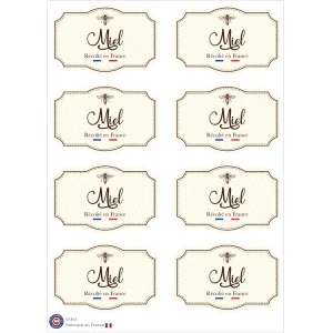 8 stickers Miel rustique
