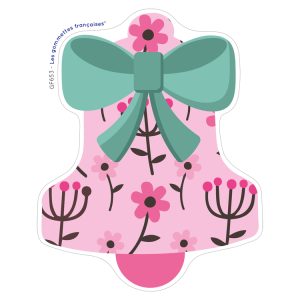 Stickers Cloche de Pâques fleurie Rose