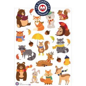 24 gommettes Animaux d’automne