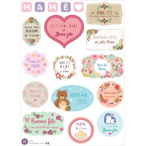 18 gommettes Bonne Fête Mamé