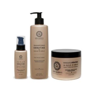 Gamme trio Kératine et Huile d’Amla (shampoing + masque + serum) – Kera Queen’s