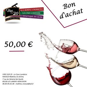 Bon d&rsquo;achat de 50 € valable 1 an : Cave / Web / Domicile