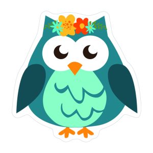 Stickers hibou bleu