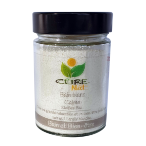 Mélange de bain, Calme (à l’argile blanche) – Pot en verre de 275g