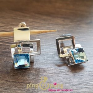 Collection Mexican Mosaïc : boucles d&rsquo;oreilles en Swarovski® et argent de « Ostrowski Design »