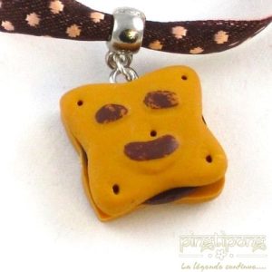 Bracelet bijoux gourmands : choco carré au chocolat